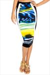 Cosmic Print Pencil Skirt