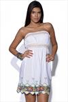 Strapless Embroidered Butterfly Dress