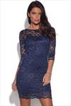 Slash Neck Lace Dress