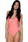 Halterneck Embellished Swimsuit