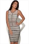 Geometric Mesh Cut Bandage Dress