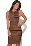 Geometric Mesh Cut Bandage Dress