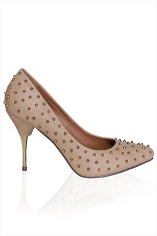 Nude Spike Stud High Heel