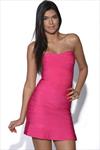 Pink Flared Bandage Dress