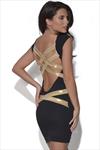 Quontum Gold Sparkle Cross Back Dress