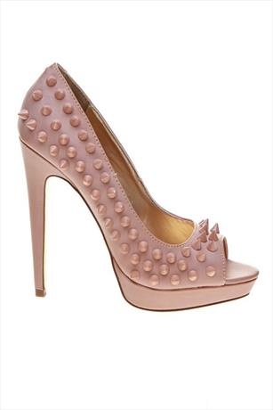 Spiked Peep Toe Pumps