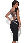 Quontum Gunmetal Shine Strap Midi Dress