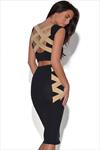 Quontum Gold Shine Strap Back Midi 2 Piece