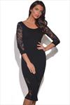  Quontum Black Lace Inset Midi Dress