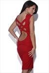 Quontum Red Lattice Strap Dress