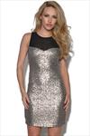 Mesh Top Sequin Bodycon Dress