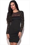 Brocade Sleeves Bodycon Mini Dress