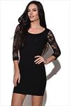 Quontum Black Lace 3/4 Sleeve Dress 