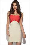 Colour Block Bandeau Bandage Dress