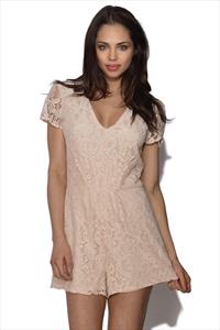 LOVE Lace Plunge V Neck Playsuit