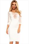 Quontum Cream Lace Panel Dress