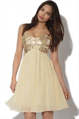 Little Mistress Embellished Bandeau Prom Dress