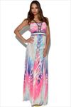 Little Mistress Embellished Print Maxi Dress