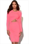 Neon Cut Out Long Sleeved Bodycon Dress