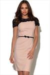 Paper Dolls Blush Pink Lace Shoulder Dress