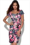 Paper Dolls Rose Print Wiggle Dress