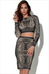 Luxe Leopard Print 2 Piece Skirt and Crop Top