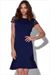 Little Mistress Navy Lace Sleeve Trim Dress