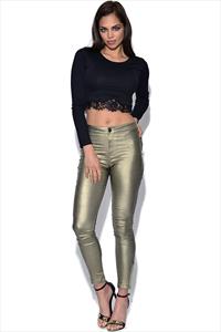 Girls On Film High Waisted Disco Trousers
